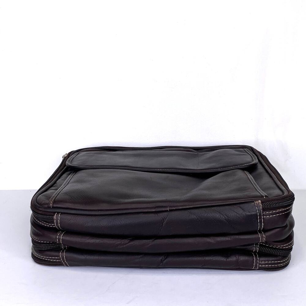 Maroon Leather Laptop Bag Vintage Latico Briefcase Travel File Organize Business - Picture 7 of 12